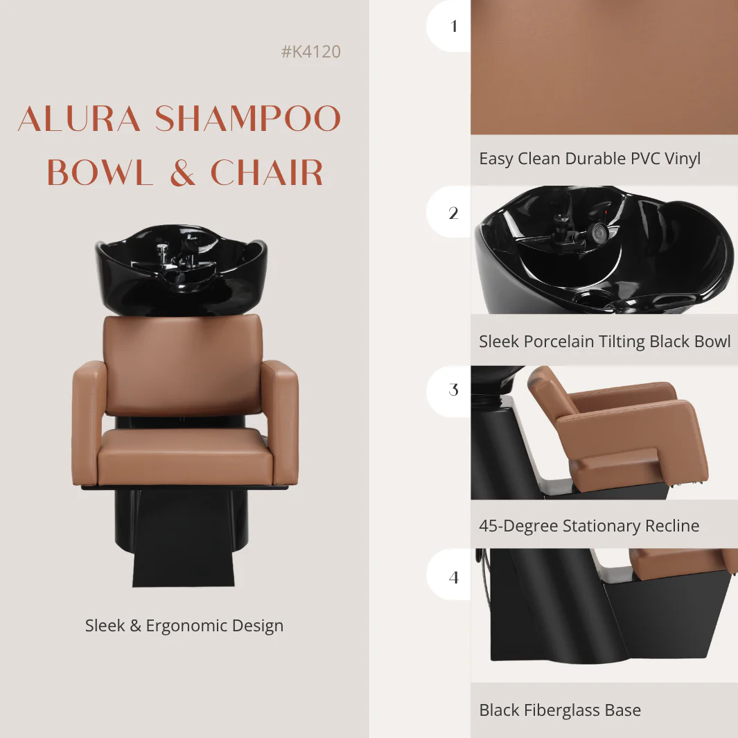 Alura Shampoo Bowl and Chair - Image 3