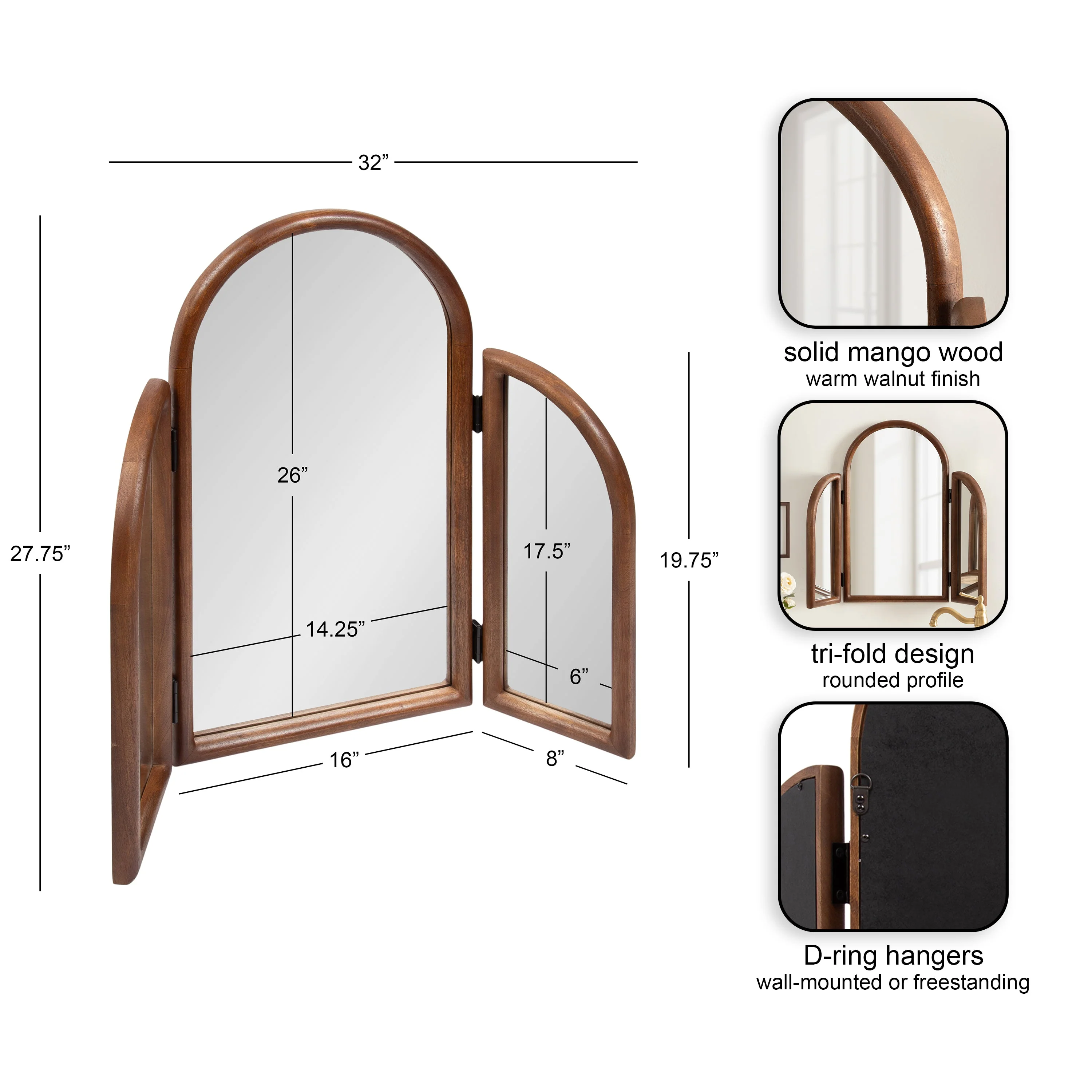 Amoli Tri Fold Mirror - Image 5
