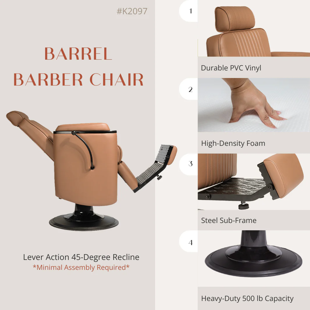 Barrel Barber Chair - Image 3