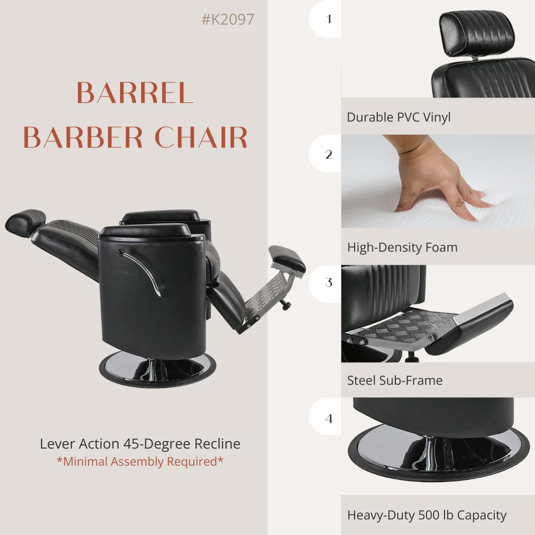 Barrel Barber Chair - Image 31