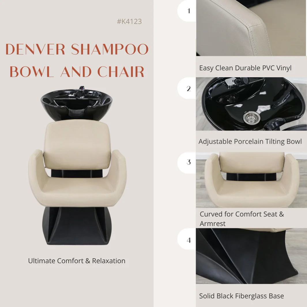 Denver Shampoo Bowl and Chair - Image 3