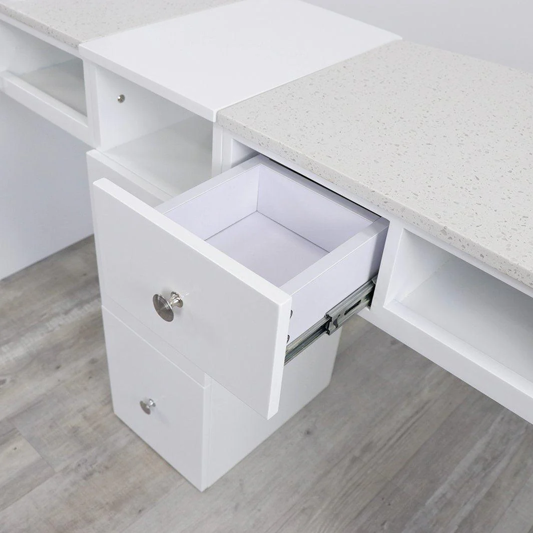Double Diamond White Manicure Table - Image 10