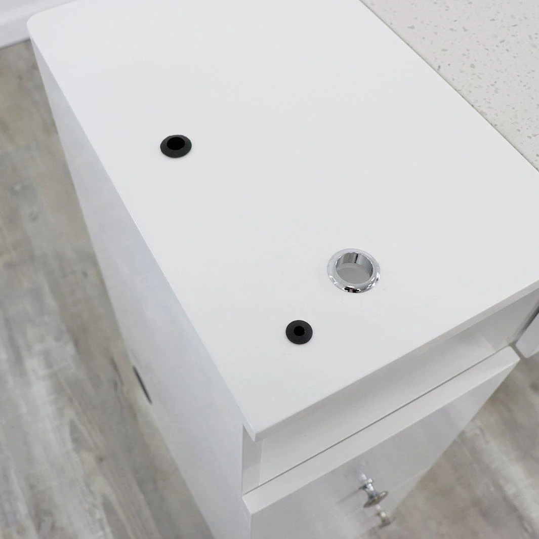 Double Diamond White Manicure Table - Image 17