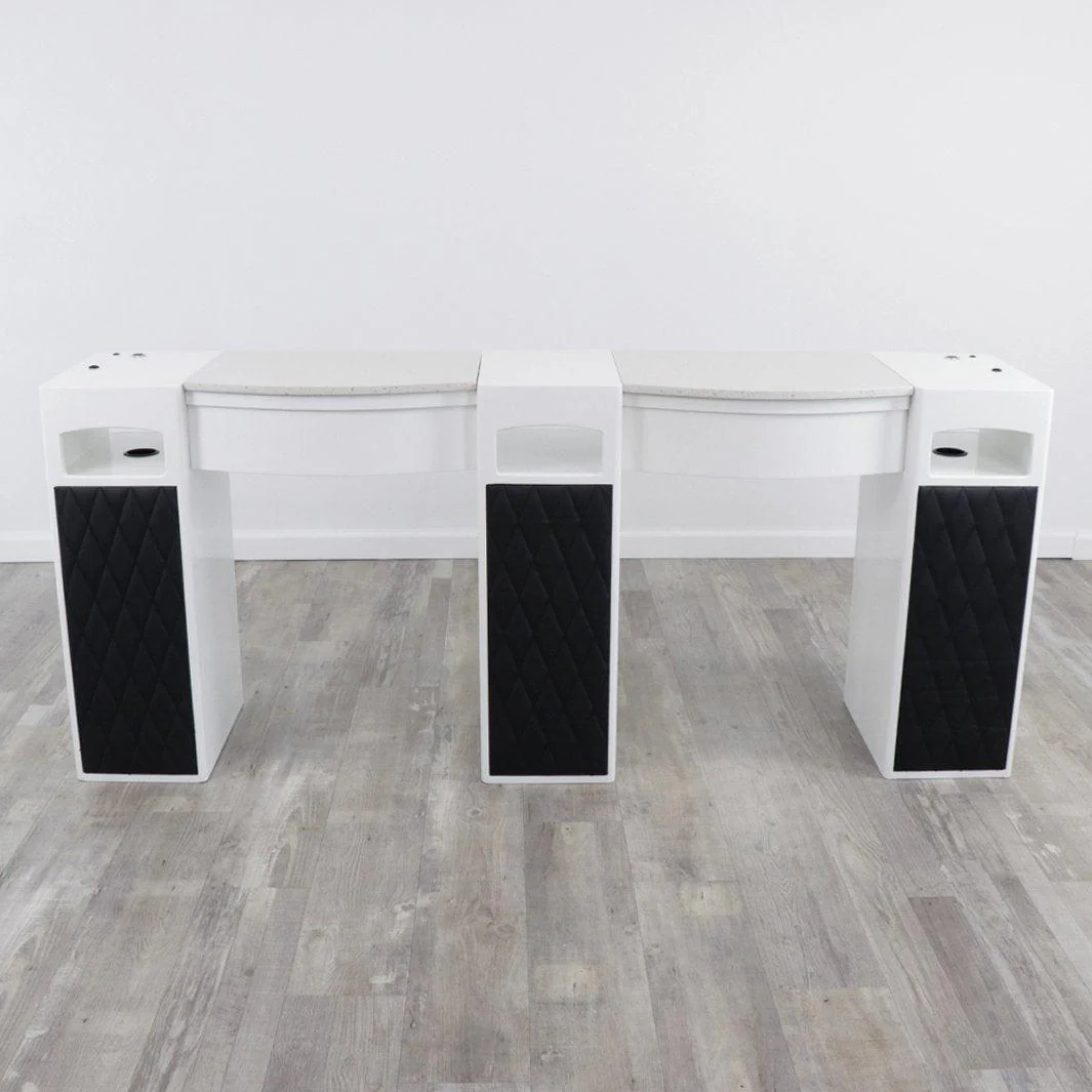Double Diamond White Manicure Table - Image 4
