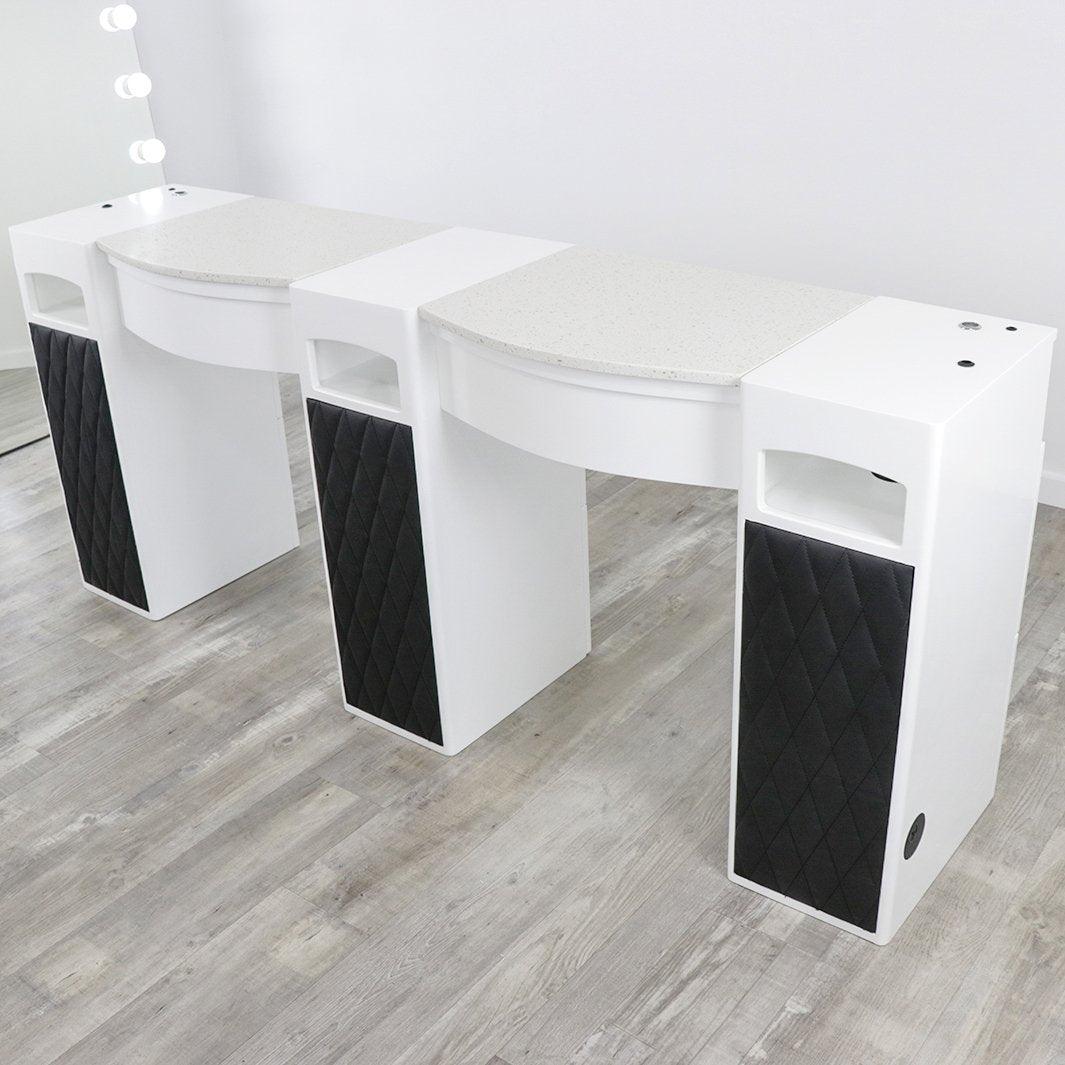 Double Diamond White Manicure Table - Image 5