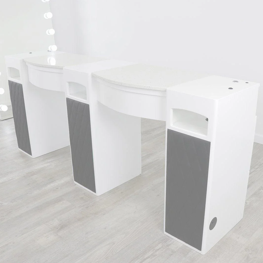 Double Diamond White Manicure Table - Image 6