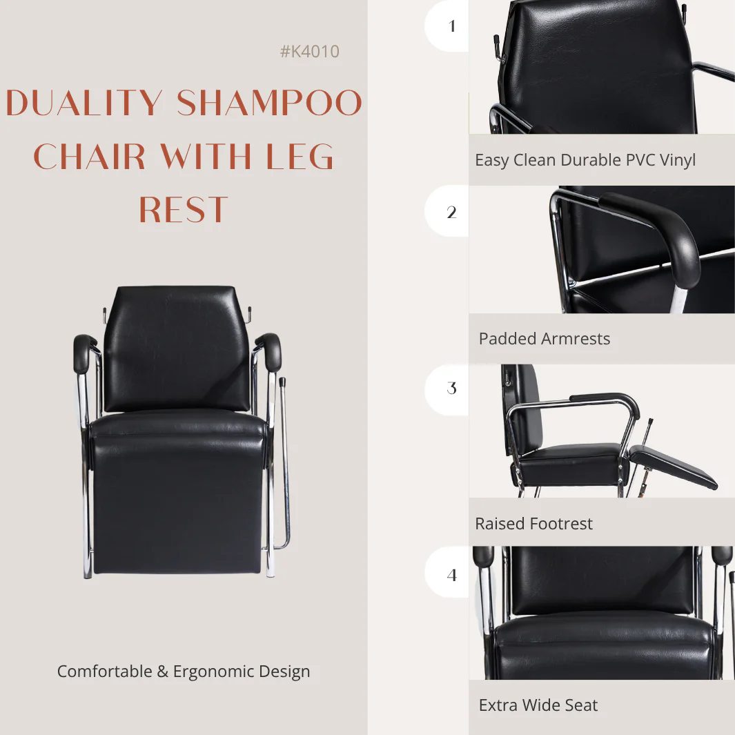 Duality Shampoo Chair with Leg Rest - Image 3