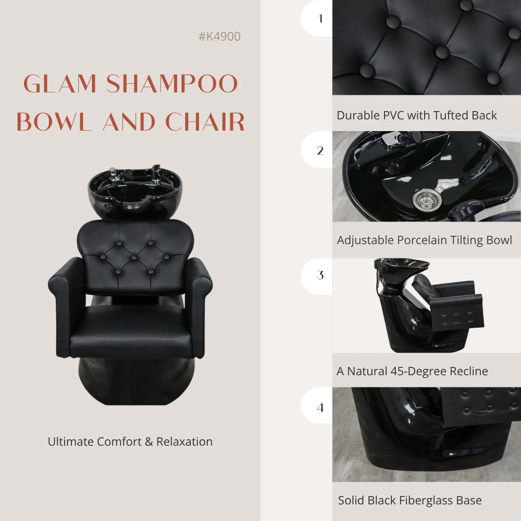 Glam Shampoo Bowl and Chair - Image 3