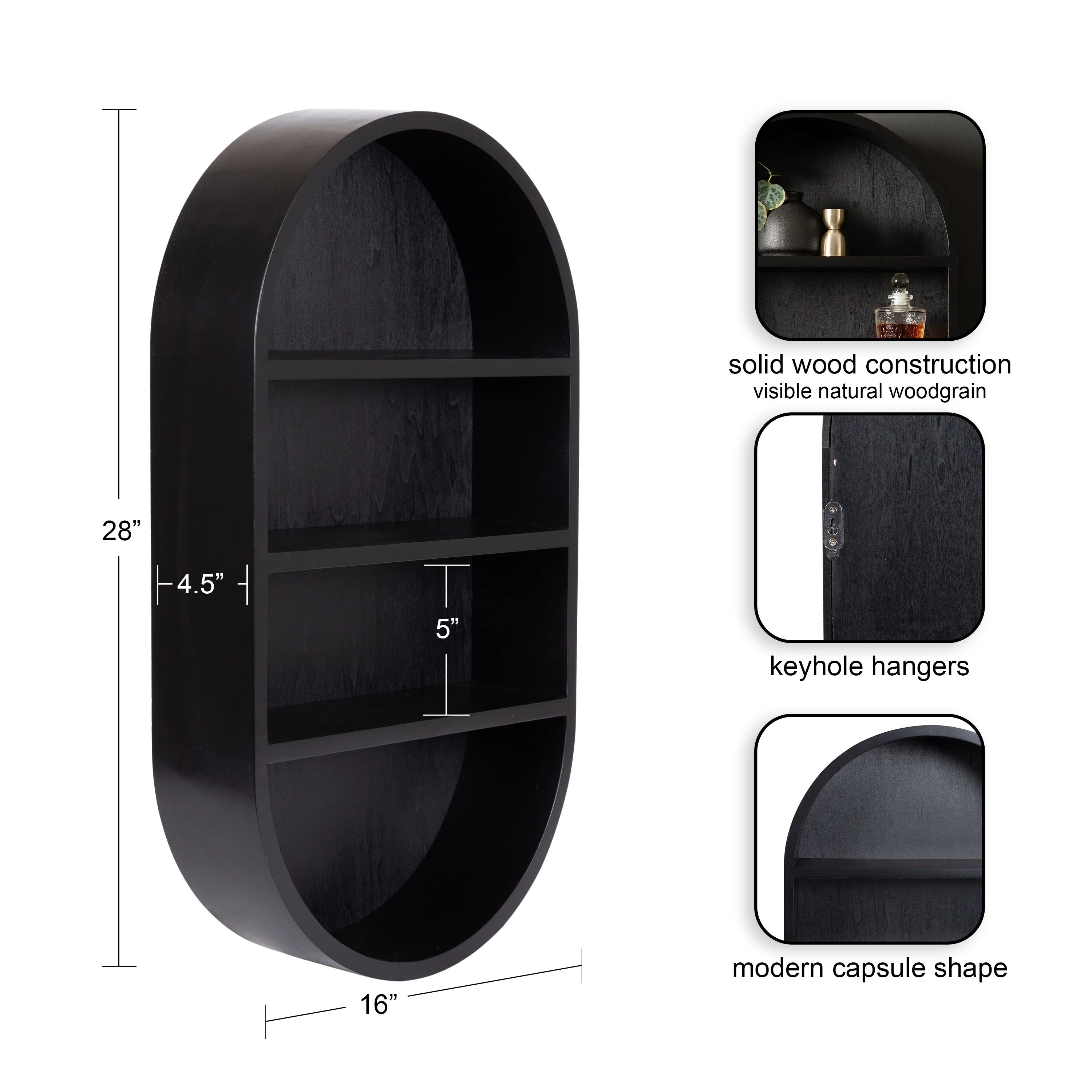 Hutton Wood Capsule Wall Shelf - Image 5