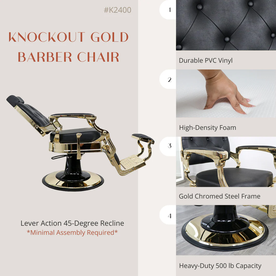 Knockout Gold Barber Chair - Image 3