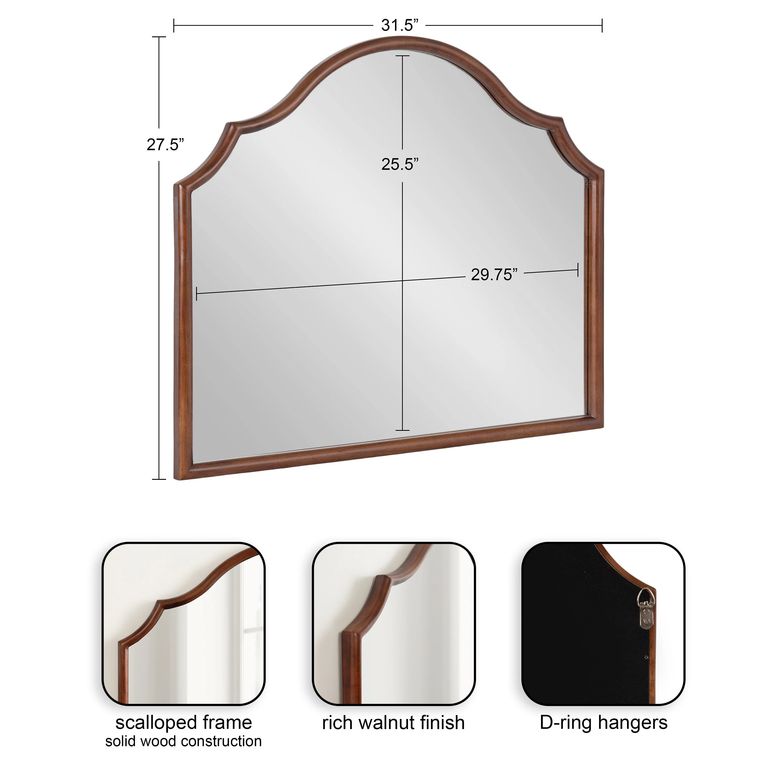 Leanna Wood Arched Mirror - Image 5