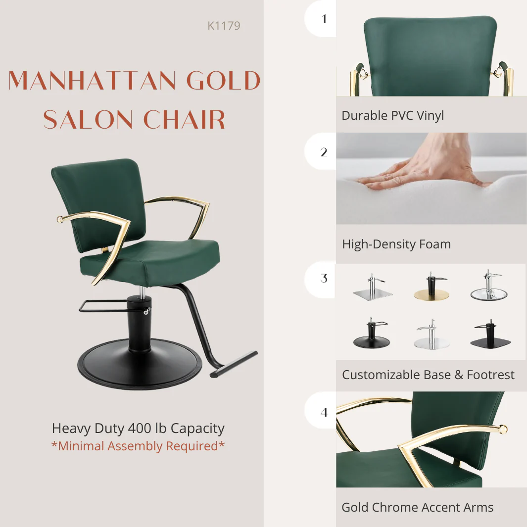 Manhattan Gold Salon Chair - Image 25