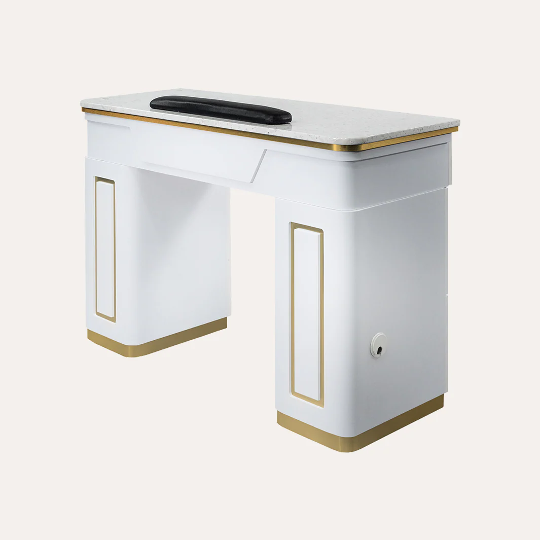 NAPA Manicure Table White/Gold - Image 3