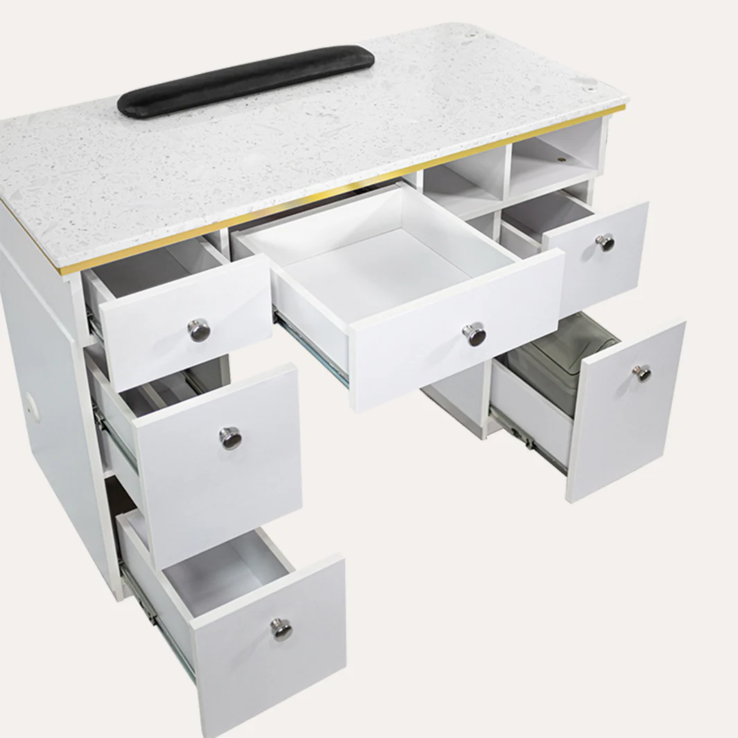 NAPA Manicure Table White/Gold - Image 5