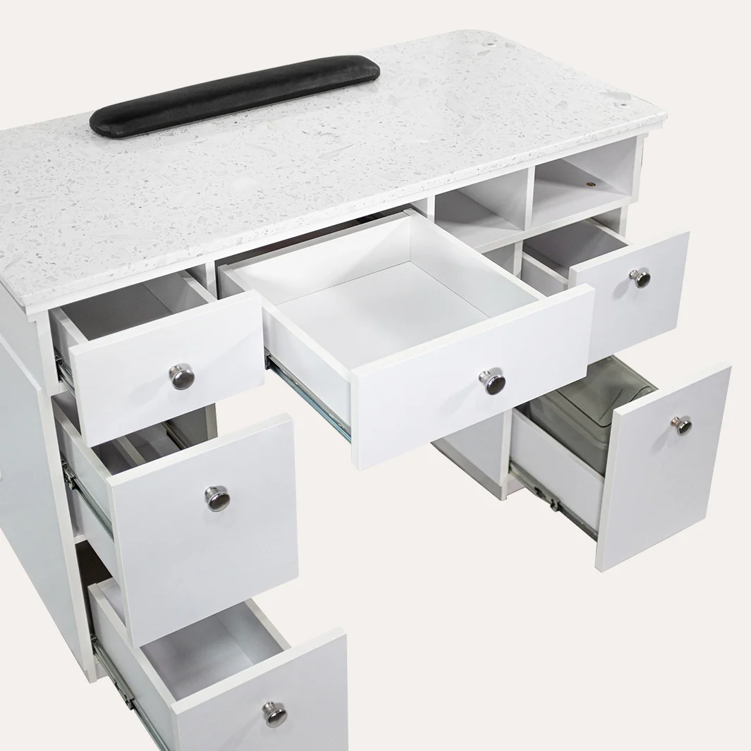 NAPA Manicure Table White/Silver - Image 3
