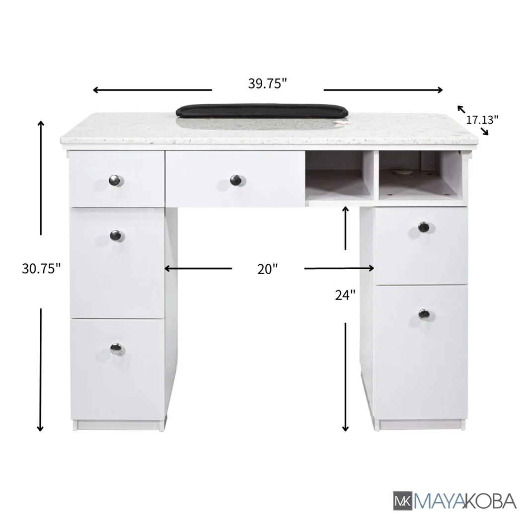 NAPA Manicure Table White/Silver - Image 7