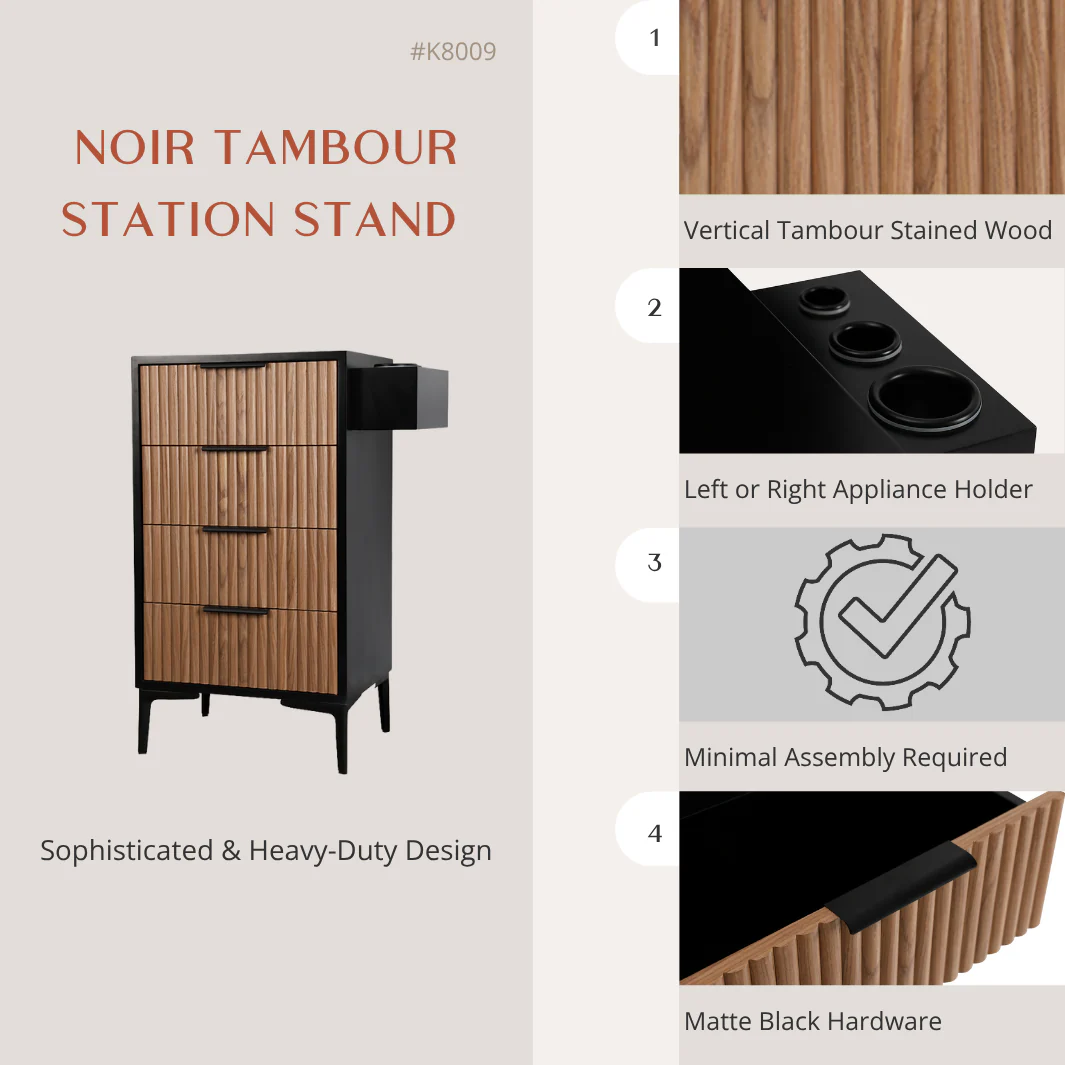 Noir Tambour Salon Station Stand - 2pks - Image 3