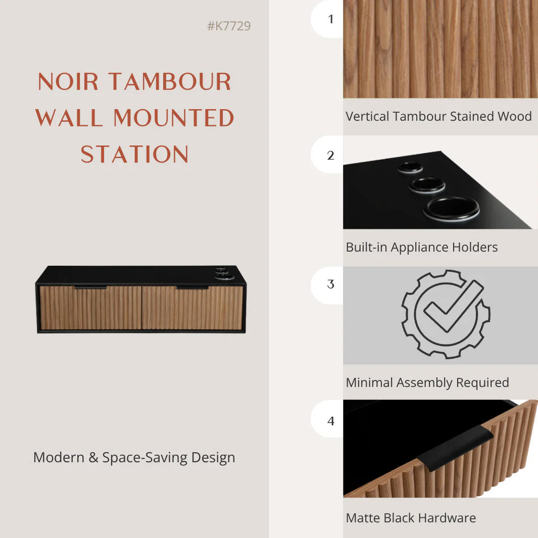 Noir Tambour Wall Mounted Station - Image 3