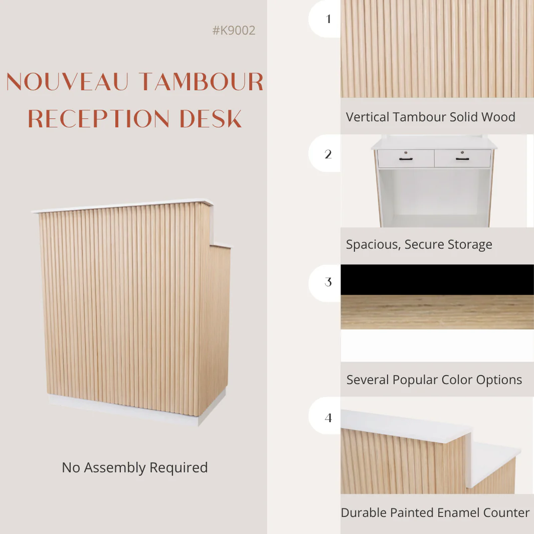 Nouveau Tambour Reception Desk (Small) - Image 3