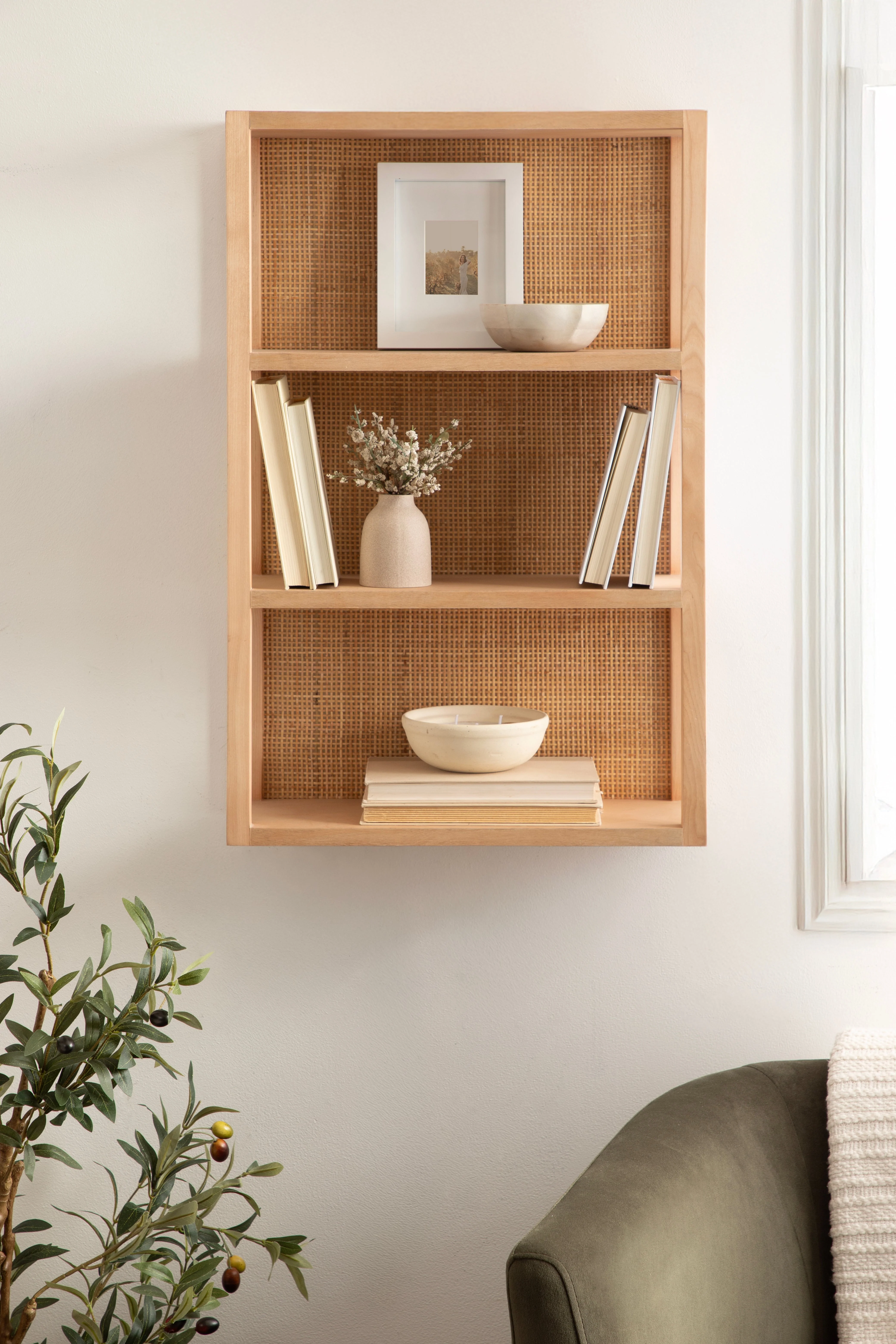 Ori Rattan/Wood Wall Shelf - Image 10