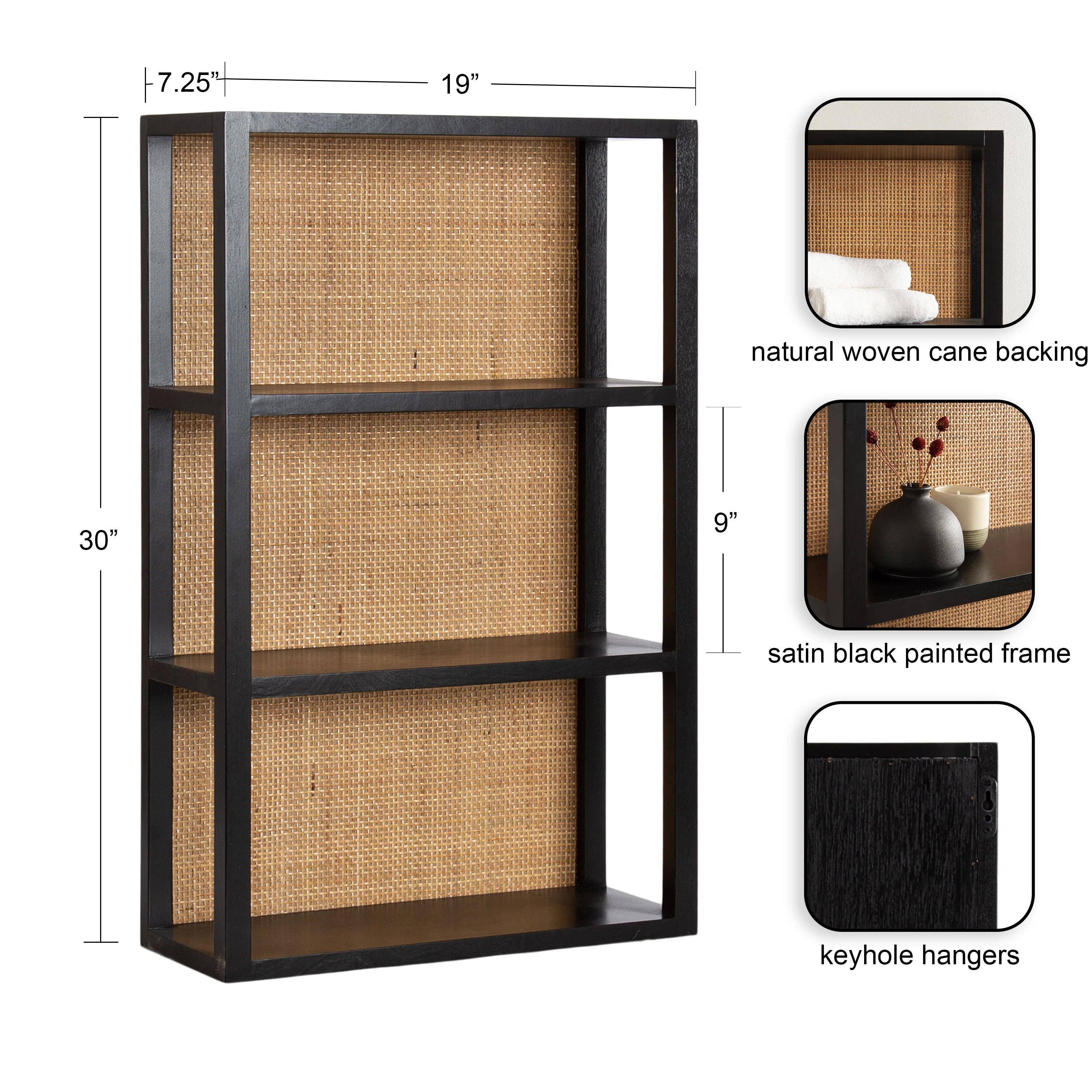 Ori Rattan/Wood Wall Shelf - Image 12
