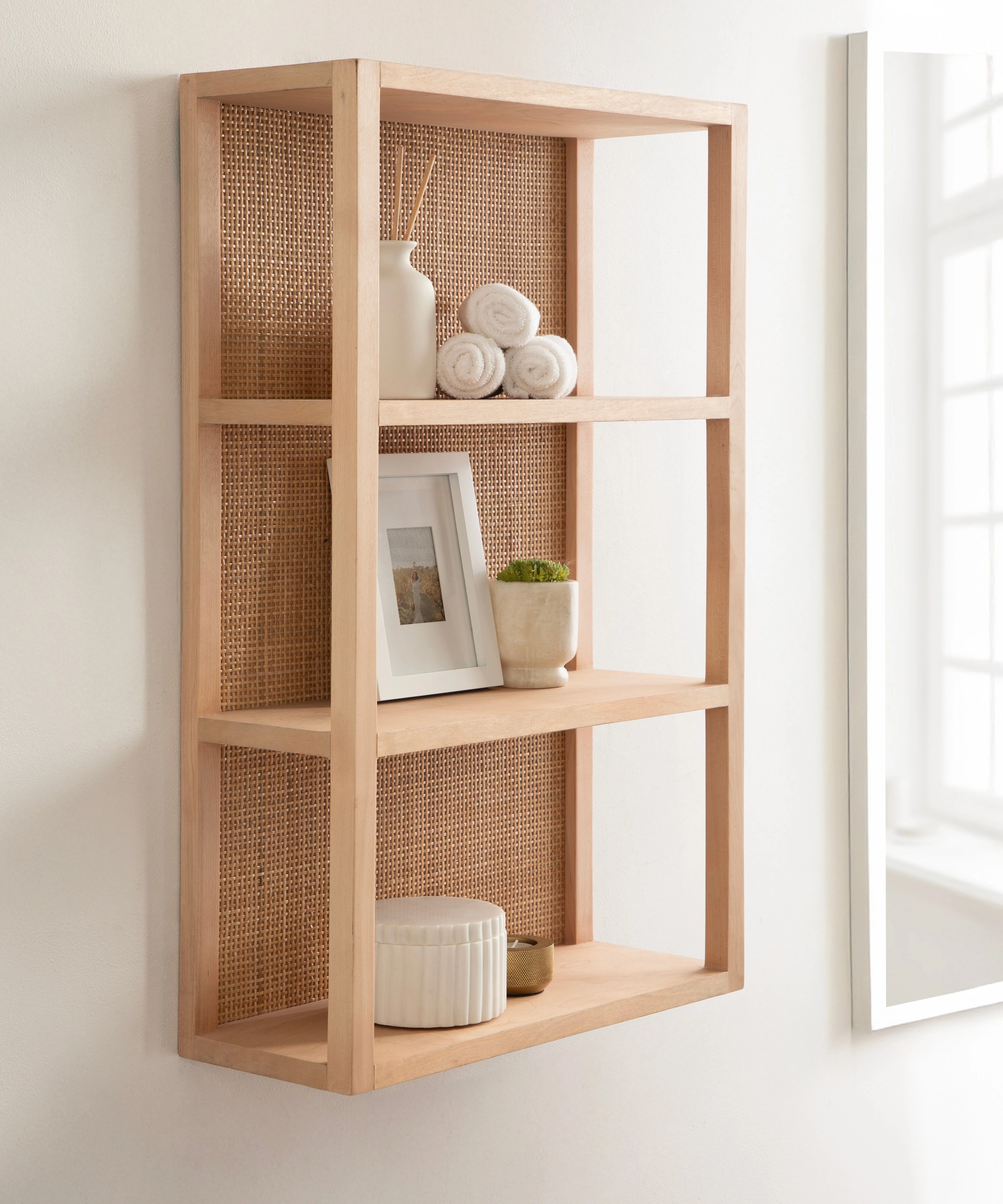 Ori Rattan/Wood Wall Shelf - Image 8