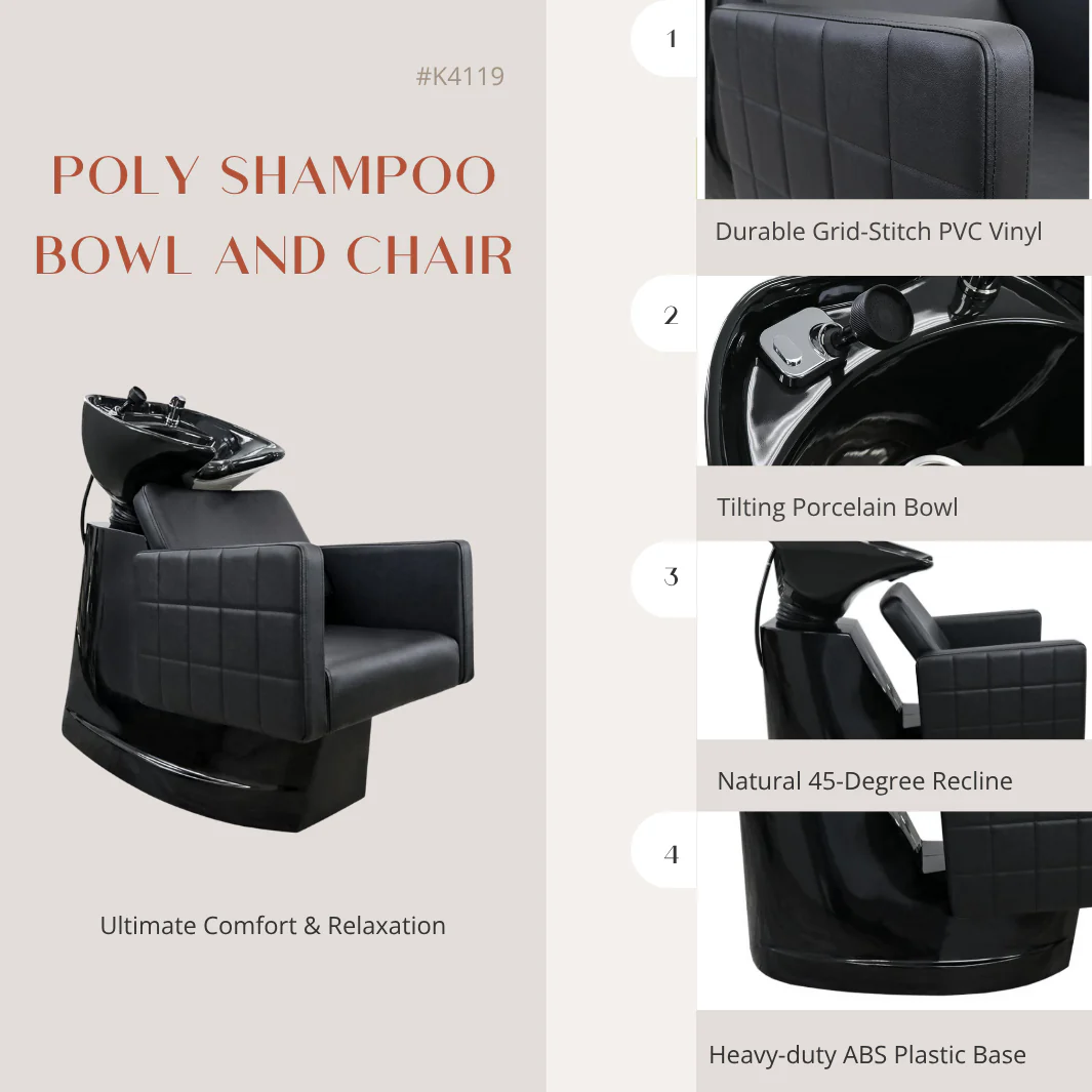 Poly Shampoo Bowl and Chair - Image 3