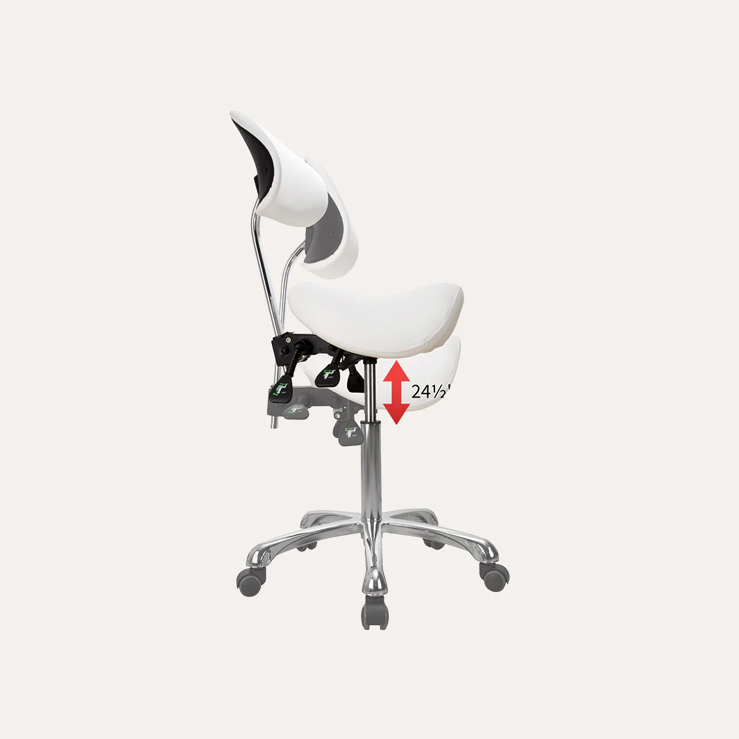 1025A Adjustable Saddle Stool w/ Back - Image 9