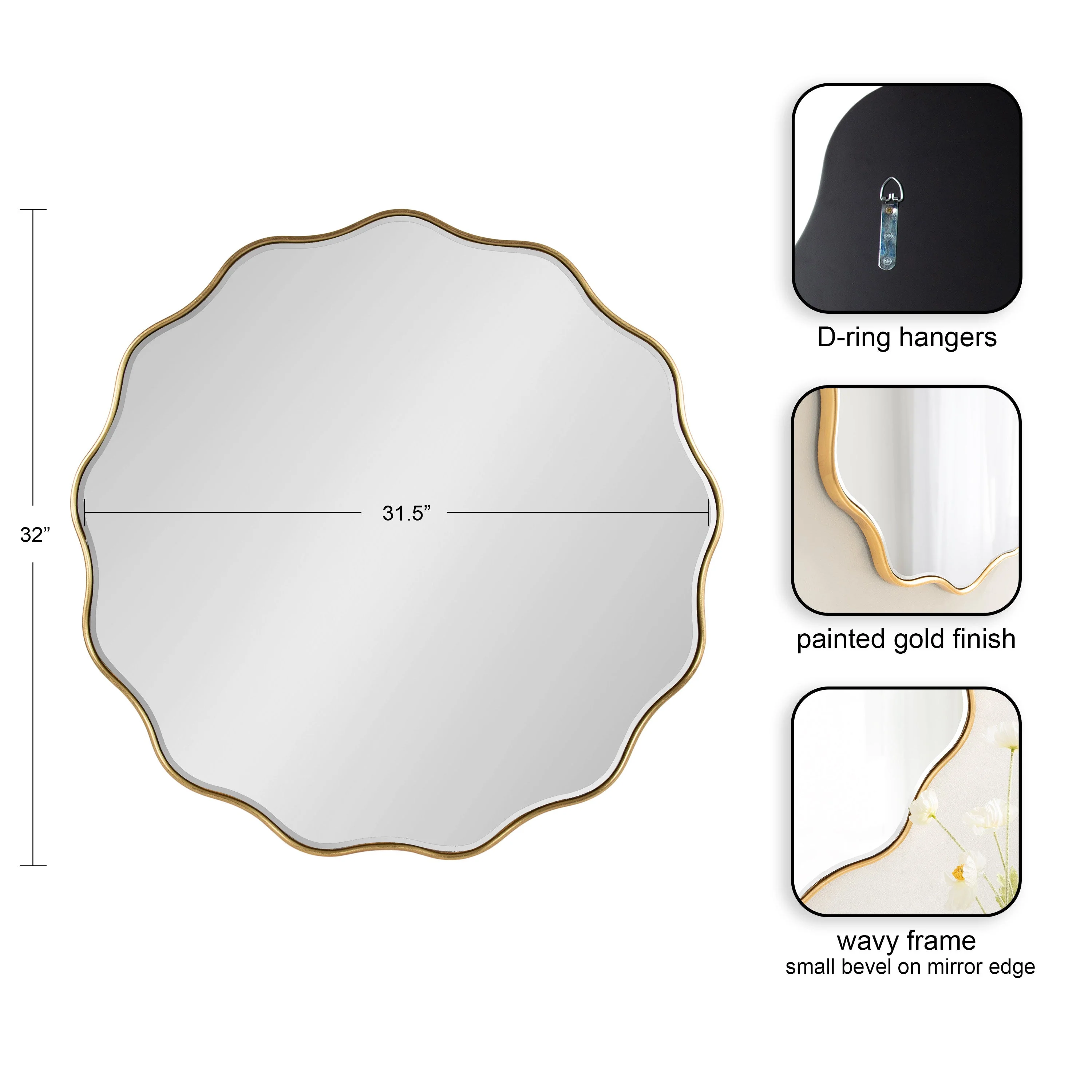 Viona Round Scalloped Mirror - Image 16