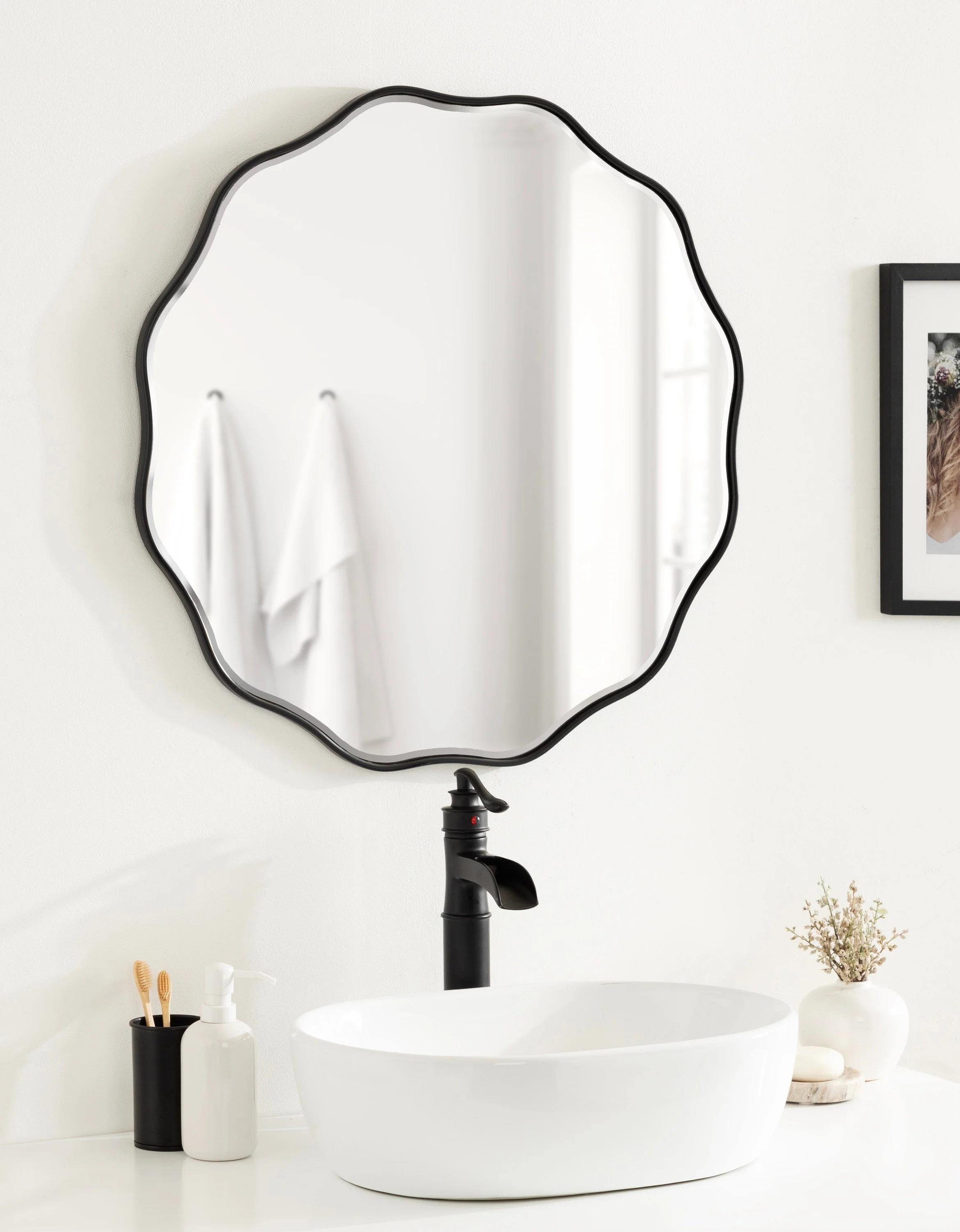 Viona Round Scalloped Mirror - Image 33