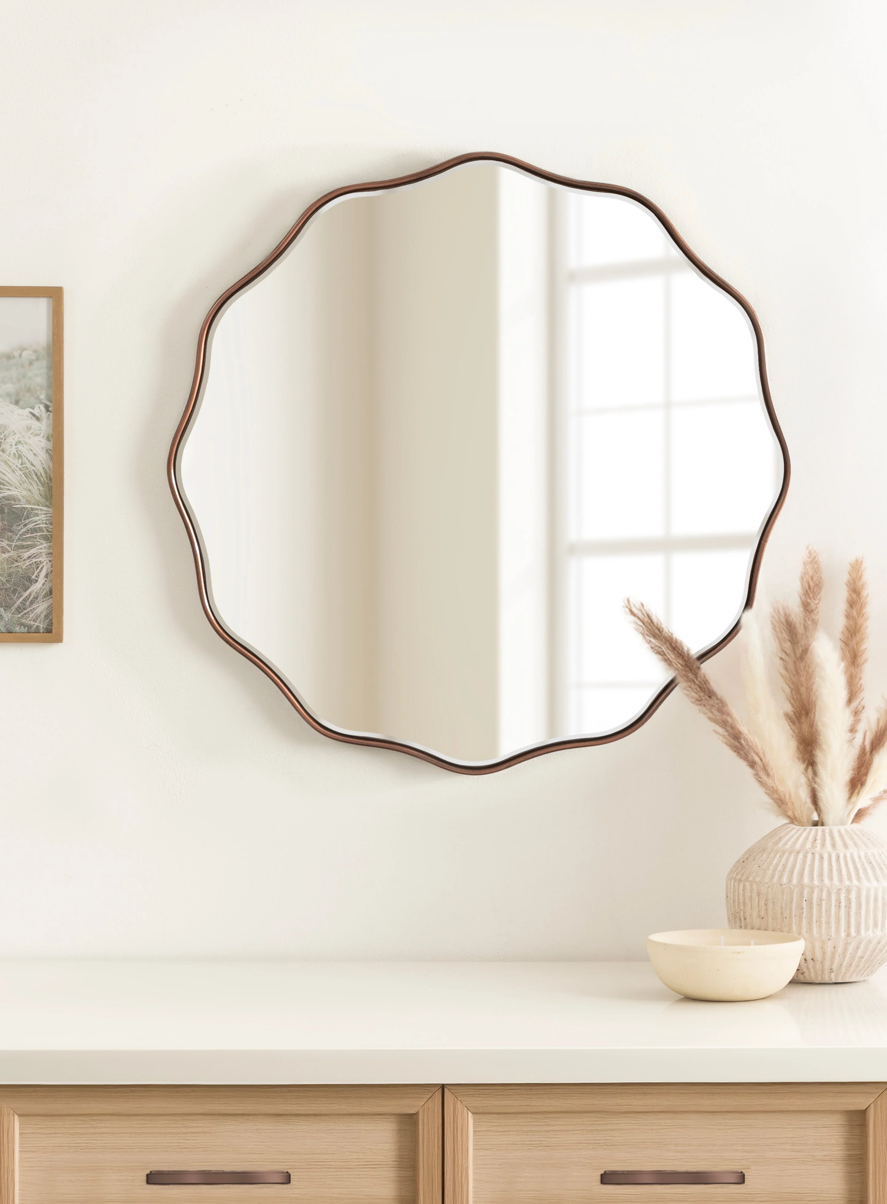 Viona Round Scalloped Mirror - Image 41