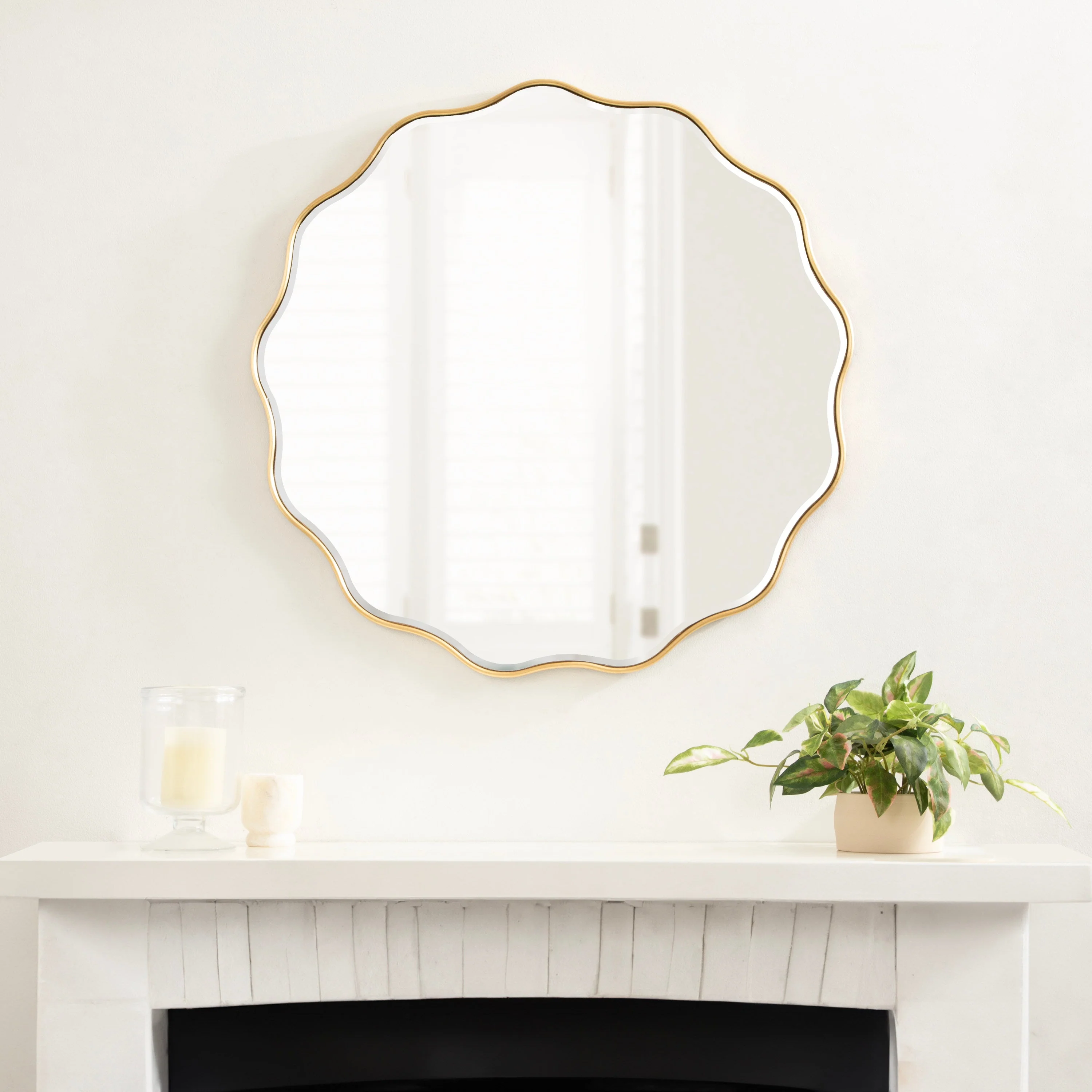 Viona Round Scalloped Mirror - Image 44