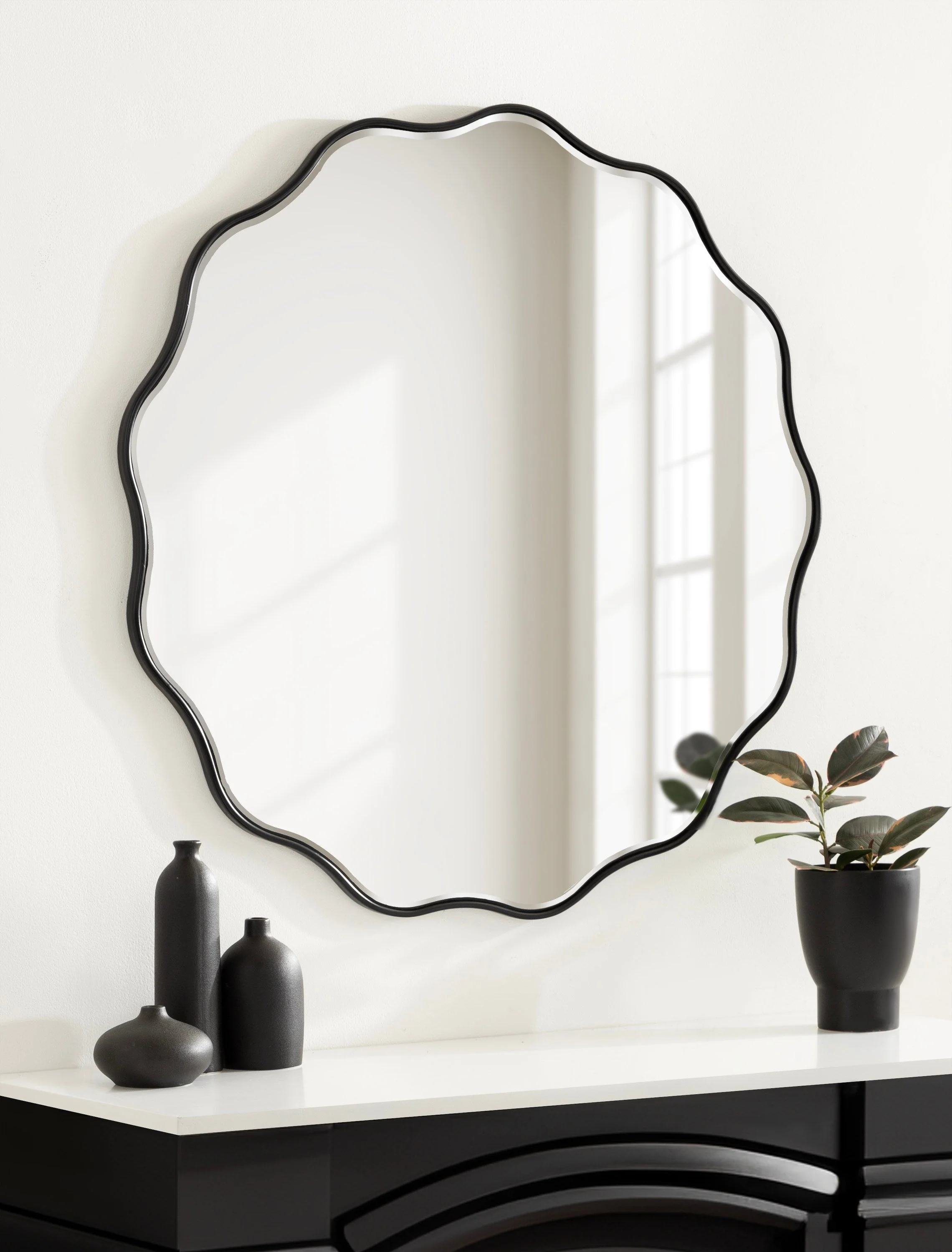 Viona Round Scalloped Mirror - Image 57