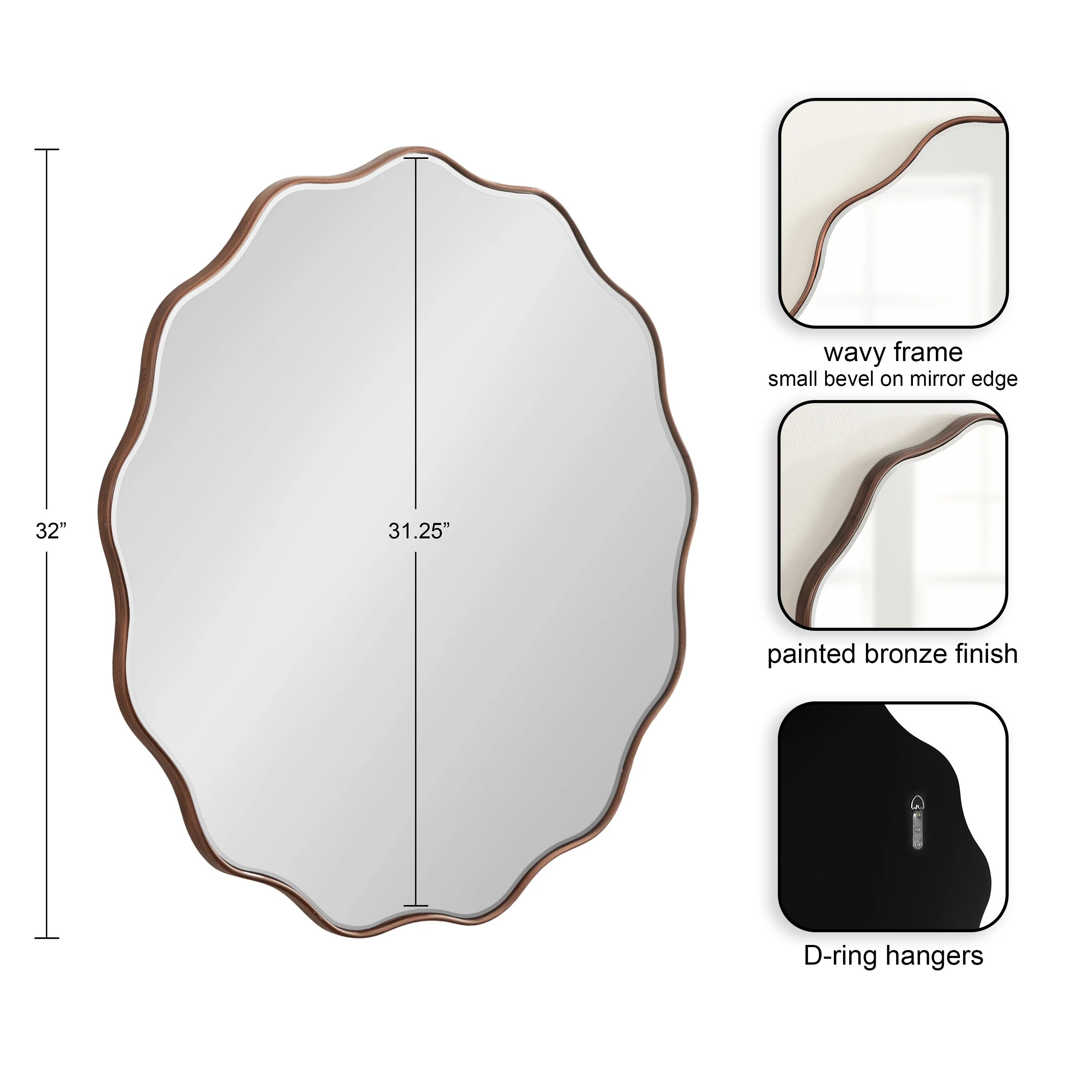 Viona Round Scalloped Mirror - Image 59