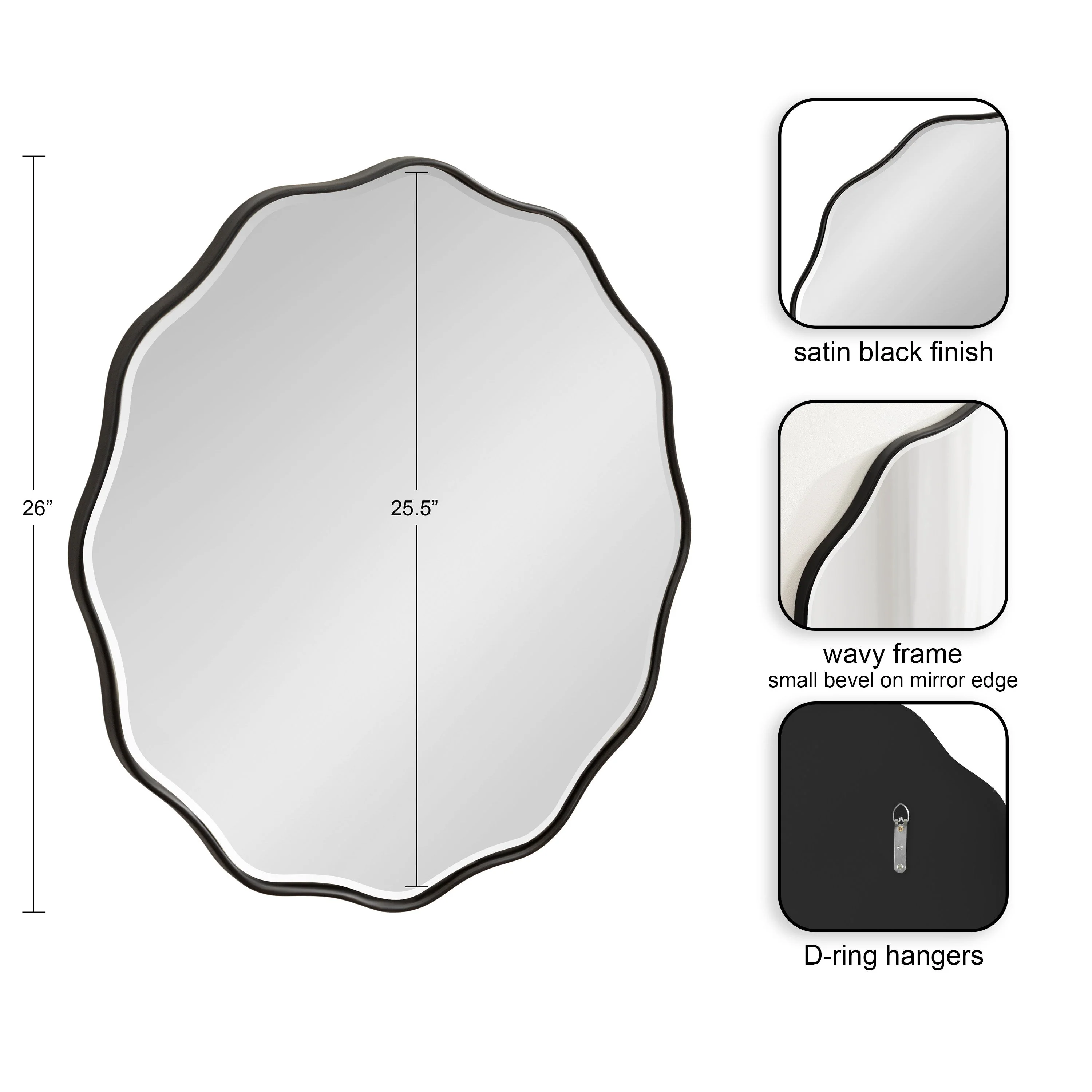 Viona Round Scalloped Mirror - Image 66