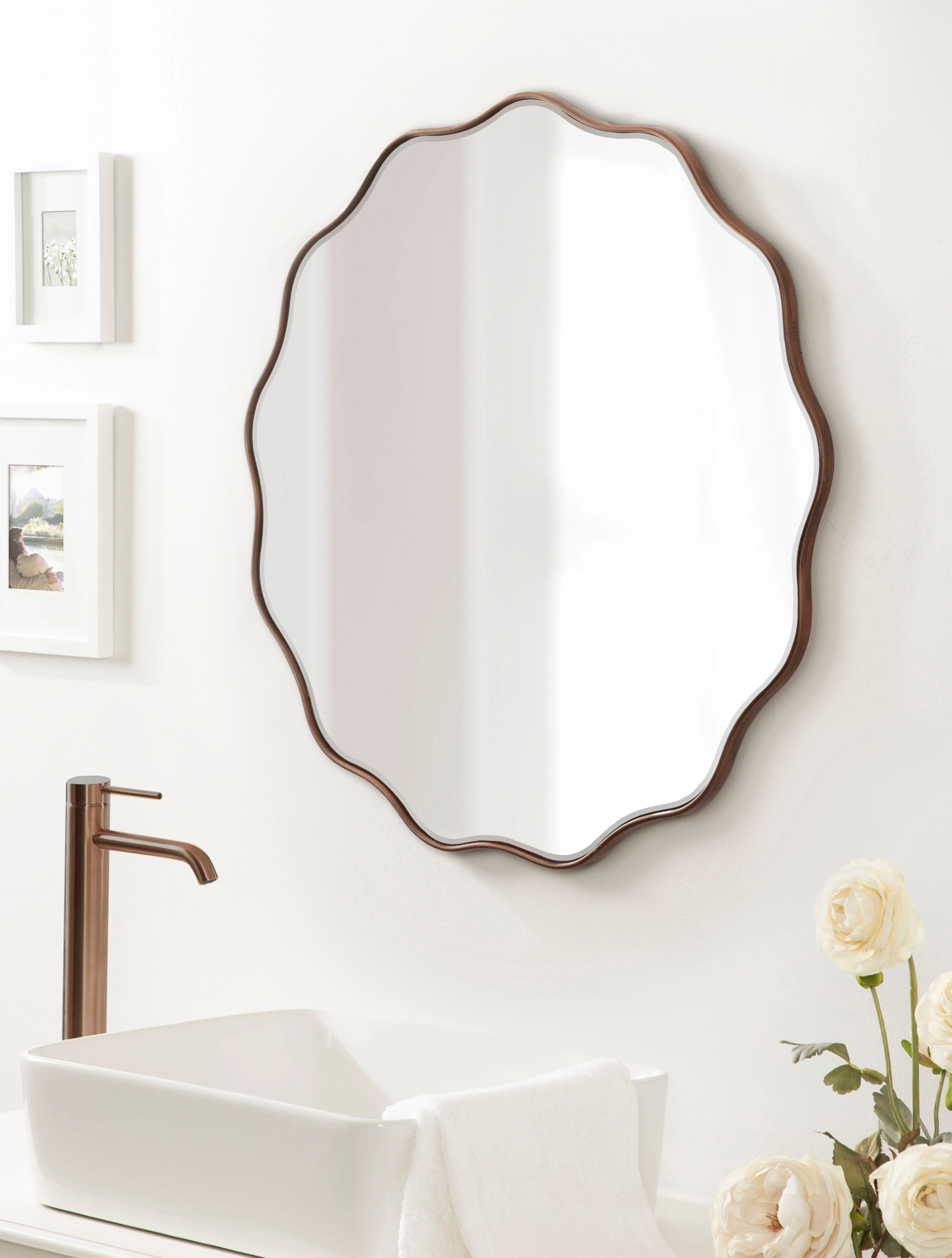 Viona Round Scalloped Mirror - Image 69