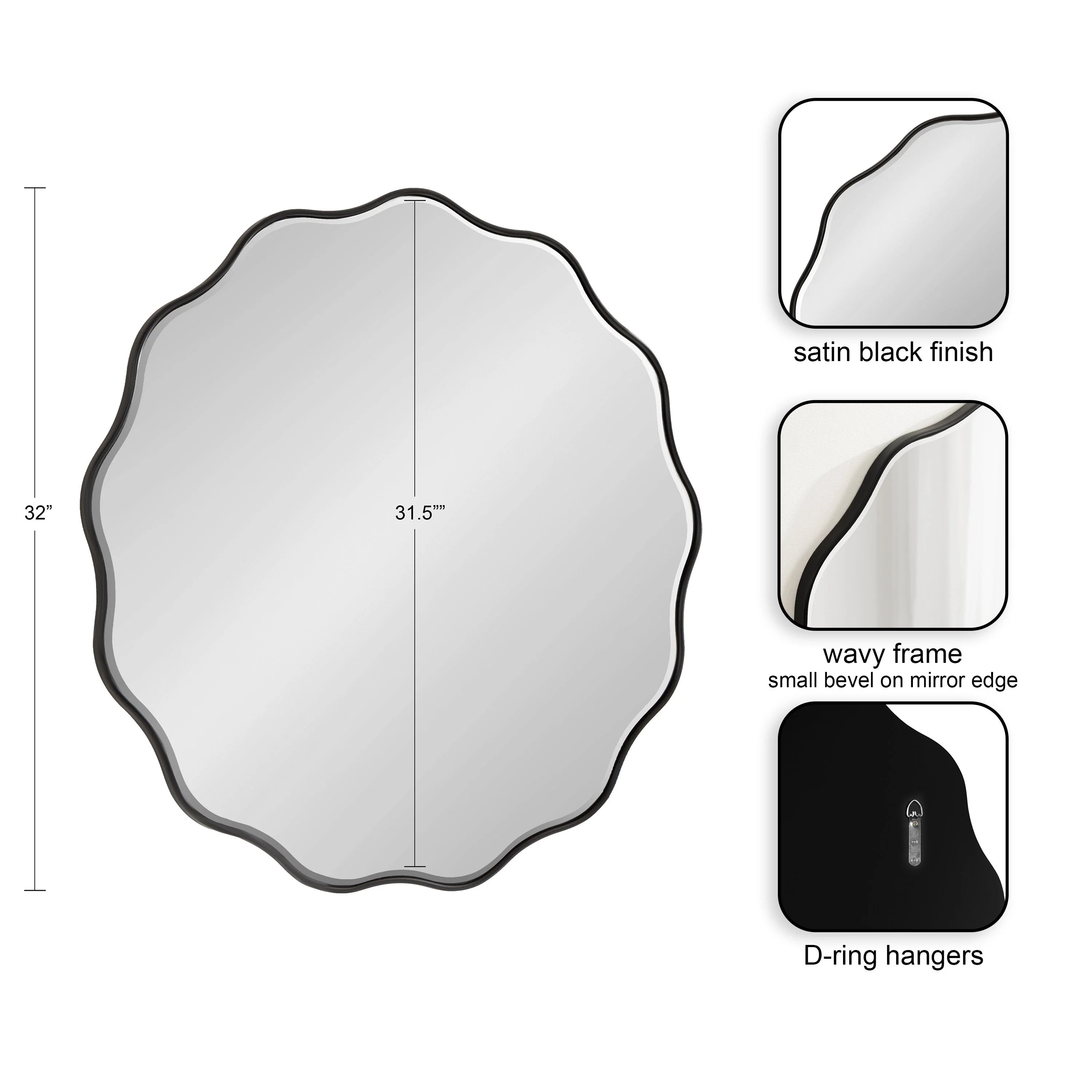 Viona Round Scalloped Mirror - Image 77
